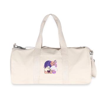Anime Boy and Animals with Eye Patch Art - Recycled Canvas Sports Bag by Stanley/Stella - natural - Front