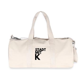 STADT MIT K, KÖLN SCHWARZ, KÖLLE, IKONISCH, RHING - Recycelte Canvas-Sporttasche von Stanley/Stella - Naturweiß - Vorne