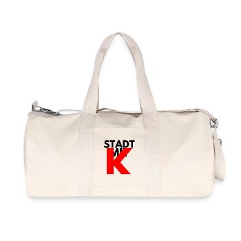 STADT MIT K, KÖLN ROT, KÖLLE, IKONISCH - Recycelte Canvas-Sporttasche von Stanley/Stella - Naturweiß - Vorne