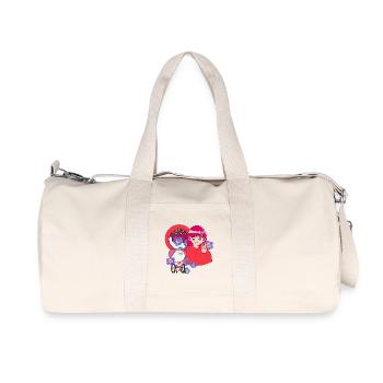 Peace Sign & Dog in Wheelchair Art - Recycled Canvas Sports Bag by Stanley/Stella - natural - Front