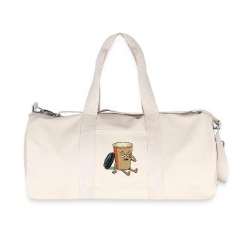 Erschöpfte Kaffeetasse-Figur - Recycelte Canvas-Sporttasche von Stanley/Stella - Naturweiß - Vorne