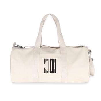 Barred Circle Minimalism - Recycled Canvas Sports Bag by Stanley/Stella - natural - Front