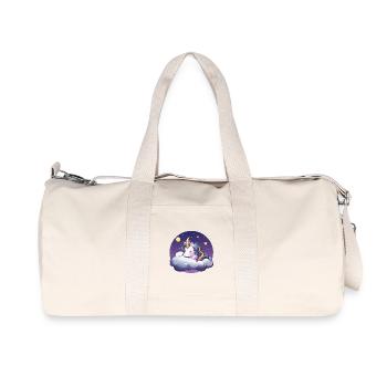 Sleeping unicorn on clouds - Recycled Canvas Sports Bag by Stanley/Stella - natural - Front