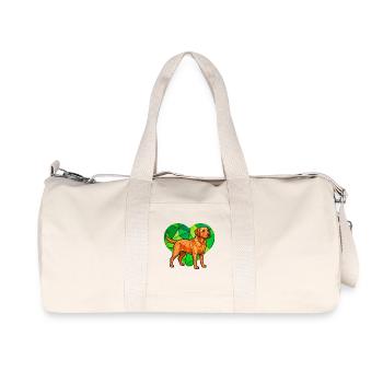 Cubist Labrador Retriever Geometric Heart Pet Art - Recycled Canvas Sports Bag by Stanley/Stella - natural - Front