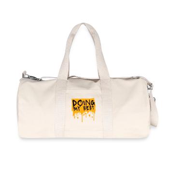 Doing My Best Funny Honest Motivational Saying - Recycled Canvas Sports Bag by Stanley/Stella - natural - Front