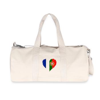 France Portugal Flag Coeur - Sac de sport en toile recyclée Stanley/Stella - blanc naturel - Devant