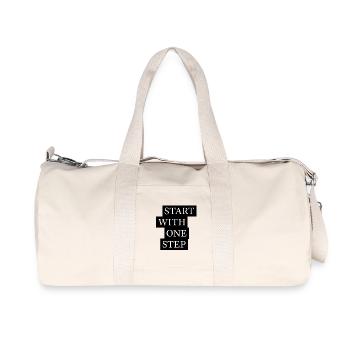 Start With One Step Motivation - Recycelte Canvas-Sporttasche von Stanley/Stella - Naturweiß - Vorne