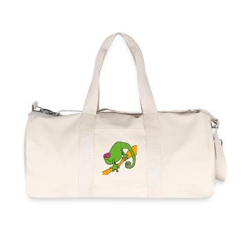 Chamaeleon on a branch – colorful pop illustration - Recycled Canvas Sports Bag by Stanley/Stella - natural - Front