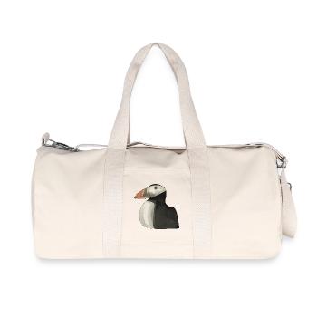 Penguin Portrait in Painting Style - Recycled Canvas Sports Bag by Stanley/Stella - natural - Front