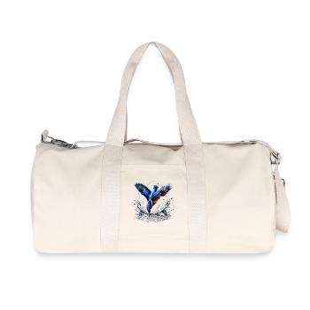 Kingfisher Fishing Bird Design - Recycled Canvas Sports Bag by Stanley/Stella - natural - Front