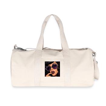 Portrait rétro glamour d’Améthyste Noire - Sac de sport en toile recyclée Stanley/Stella - blanc naturel - Devant