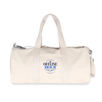 Insigne de la Couronne de l’Heure Hors Ligne - Sac de sport en toile recyclée Stanley/Stella - blanc naturel - Devant