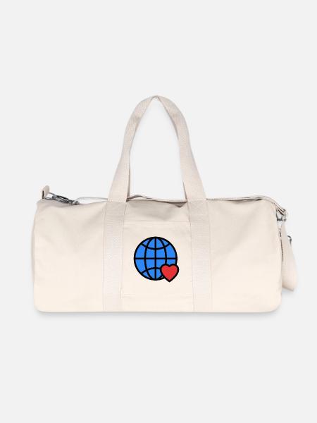 I Love This Planet - Recycled Canvas Sports Bag by Stanley/Stella - natural