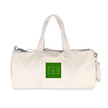 Football Field Minimal Line Art - Recycled Canvas Sports Bag by Stanley/Stella - natural - Front
