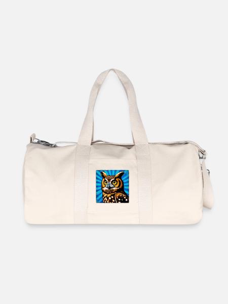 Eule - Recycelte Canvas-Sporttasche von Stanley/Stella - Naturweiß
