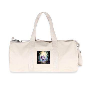 Fliederwaldkreatur mit Hörnern - Recycelte Canvas-Sporttasche von Stanley/Stella - Naturweiß - Vorne