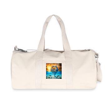 Herz Eisberg mit Eisbären am Tropenstrand - Recycelte Canvas-Sporttasche von Stanley/Stella - Naturweiß - Vorne