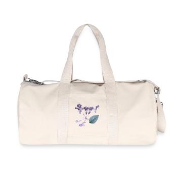 Botanical_lavender_flower_floral_artwork - Sac de sport en toile recyclée Stanley/Stella - blanc naturel - Devant