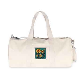 Sunflowers in the teal field - Recycled Canvas Sports Bag by Stanley/Stella - natural - Front