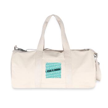 Jesus Is Enough Christian Pattern Art - Recycled Canvas Sports Bag by Stanley/Stella - natural - Front
