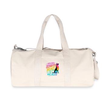 Wer einen Schäferhund hat, hat alles!  - Recycelte Canvas-Sporttasche von Stanley/Stella - Naturweiß - Vorne