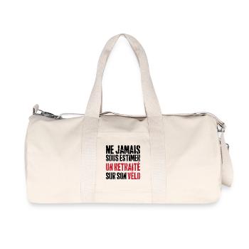 Ne jamais sous estimer un retraité sur son vélo - Sac de sport en toile recyclée Stanley/Stella - blanc naturel - Devant