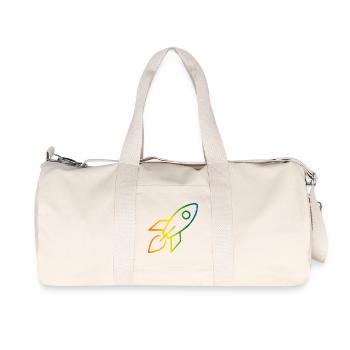 Rakete Regenbogen - Recycelte Canvas-Sporttasche von Stanley/Stella - Naturweiß - Vorne