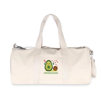 Fernbeziehung Liebe Avocado - Recycelte Canvas-Sporttasche von Stanley/Stella - Naturweiß - Vorne