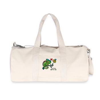 Chamäleon und Biene – geheimnisvolle Freunde - Recycelte Canvas-Sporttasche von Stanley/Stella - Naturweiß - Vorne
