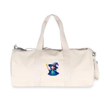 La Petite Sorcière avec une baguette magique – Personnage de bande dessinée Kawaii - Sac de sport en toile recyclée Stanley/Stella - blanc naturel - Devant