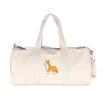 Hellbrauner Sheltie (Comic) - Recycelte Canvas-Sporttasche von Stanley/Stella - Naturweiß - Vorne