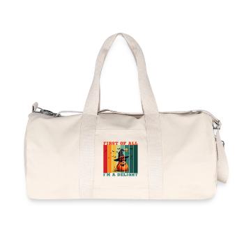 Tout d’abord, je suis un vrai plaisir - Sac de sport en toile recyclée Stanley/Stella - blanc naturel - Devant