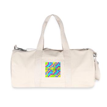 Motif de pixels kaléidoscopique - Sac de sport en toile recyclée Stanley/Stella - blanc naturel - Devant
