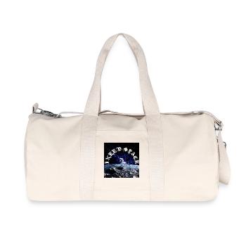 Astronaut on Moon Arc Cosmic Text - Recycled Canvas Sports Bag by Stanley/Stella - natural - Front