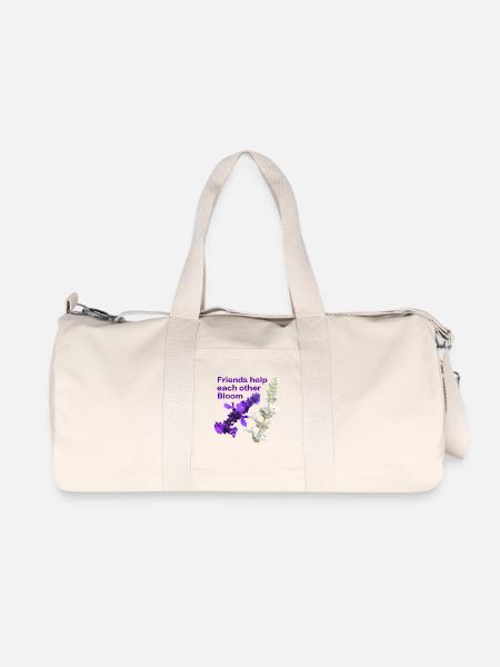 Best_Friends_Help_Each_Other_Bloom_Sign - Recycelte Canvas-Sporttasche von Stanley/Stella - Naturweiß