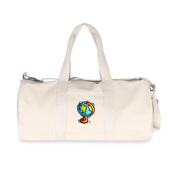 Esquisse vivante de voyage à travers le monde - Sac de sport en toile recyclée Stanley/Stella - blanc naturel - Devant