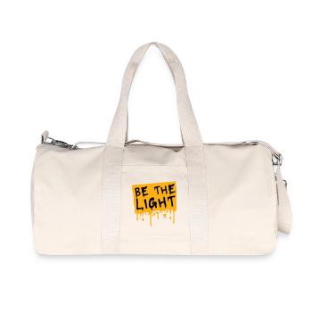 Be The Light Motivierend Positivität Spruch Logo - Recycelte Canvas-Sporttasche von Stanley/Stella - Naturweiß - Vorne