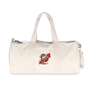 Crypto Hamster To The Moon - Bitcoin Trader Motif - Sac de sport en toile recyclée Stanley/Stella - blanc naturel - Devant