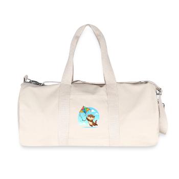 Kawaii Otter Flies a Dragon – Cute - Recycled Canvas Sports Bag by Stanley/Stella - natural - Front