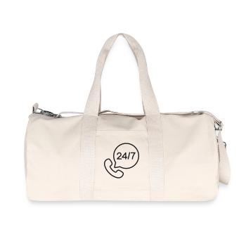 24/7 Customer Support Line Icon Phone Service Symb - Recycled Canvas Sports Bag by Stanley/Stella - natural - Front