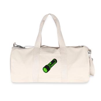 Taschenlampe Licht Icon - Recycelte Canvas-Sporttasche von Stanley/Stella - Naturweiß - Vorne