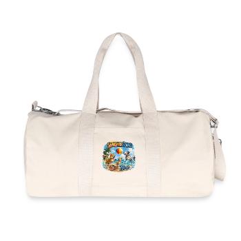 Summertime: Dogs playing on the beach - Recycled Canvas Sports Bag by Stanley/Stella - natural - Front