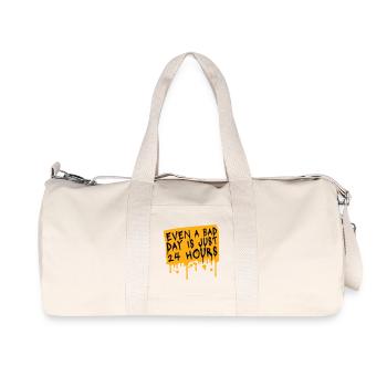 Even A Bad Day Is Just 24 Hours Motivierend Spruch - Recycelte Canvas-Sporttasche von Stanley/Stella - Naturweiß - Vorne