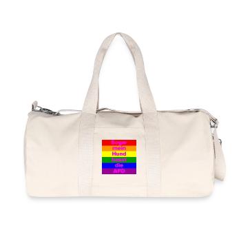 SOGAR MEIN HUND HASST DIE AFD, NO AFD NO NZS PINK - Recycelte Canvas-Sporttasche von Stanley/Stella - Naturweiß - Vorne