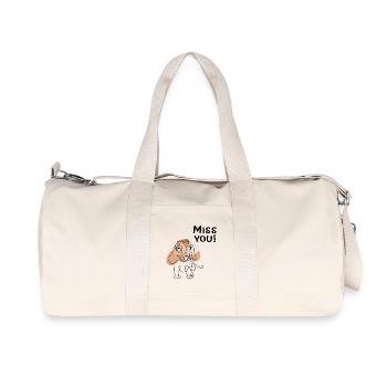 Tu me manques, chien - Sac de sport en toile recyclée Stanley/Stella - blanc naturel - Devant