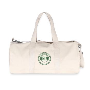 Bevor du fragst Nein freches Statement Büro Spruch - Recycelte Canvas-Sporttasche von Stanley/Stella - Naturweiß - Vorne