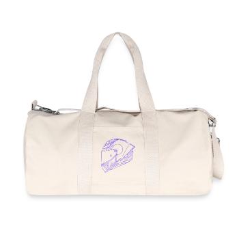 Casque violet néon - Visière - Sac de sport en toile recyclée Stanley/Stella - blanc naturel - Devant