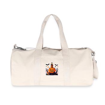 Jack-O-Laternen-Leuchtturmnacht - Recycelte Canvas-Sporttasche von Stanley/Stella - Naturweiß - Vorne