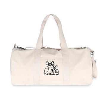 Eulenfamilie - Recycelte Canvas-Sporttasche von Stanley/Stella - Naturweiß - Vorne