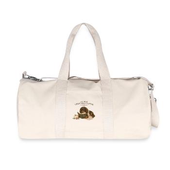 Lire encore un Chapitre de Noël, Teckel - Sac de sport en toile recyclée Stanley/Stella - blanc naturel - Devant